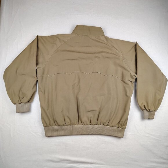 VTG IZOD Lacoste Jacket Mens X-Large Tan Beige Bomber with Logo - Picture 2 of 13
